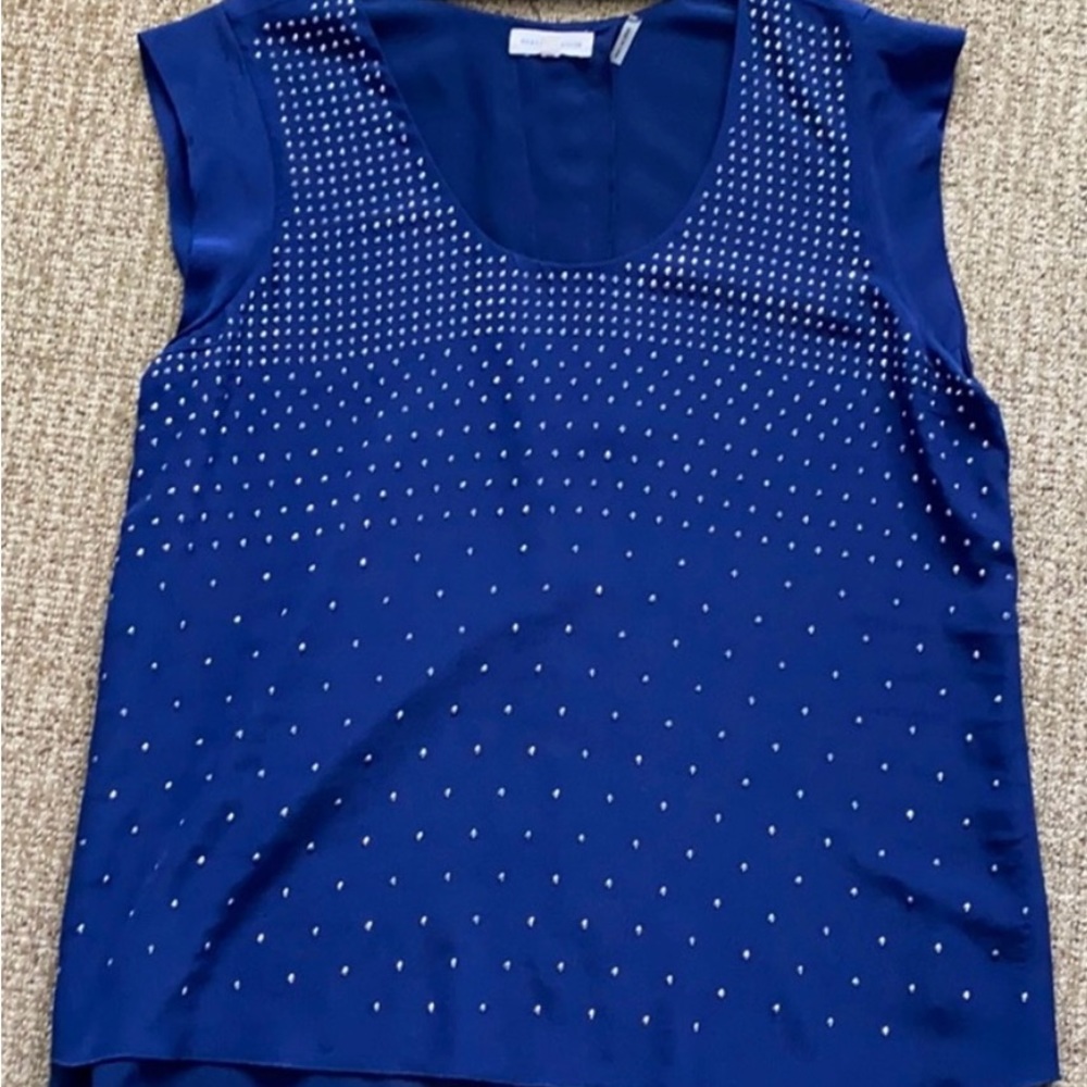 Navy Rebecca Taylor top with rhinestones
